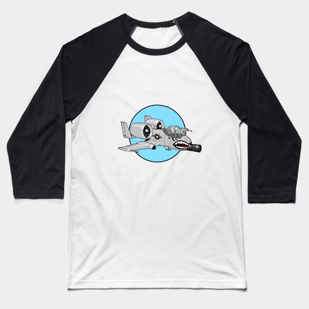 A-10 Warpiglet Baseball T-Shirt by Greboge Wear